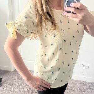 Charming Yellow Polka Dot Blouse
